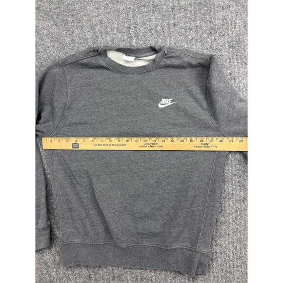 Nike Sweatshirt Mens Small Gray Crewneck Fleece Pullover Embroidered Swoosh - Picture 3 of 7
